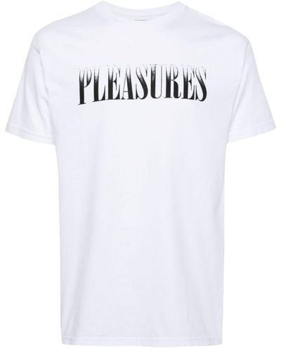 Pleasures Katoenen T-shirt Met Logoprint - Wit
