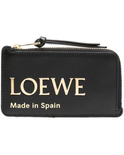 Loewe Logo Leather Credit Card Case - Black