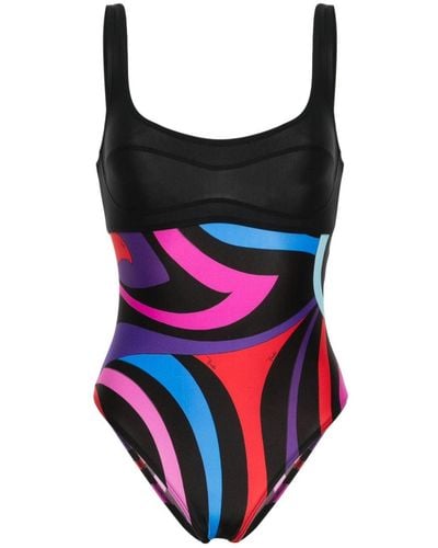 Emilio Pucci Marmo-print Swimsuit - Red