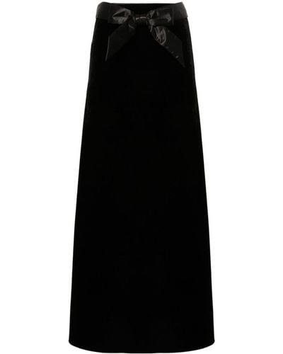 Balenciaga ベルベット Aラインスカート - ブラック