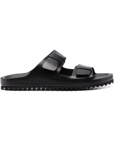 Officine Creative Double Strap Flat Sandals - Black