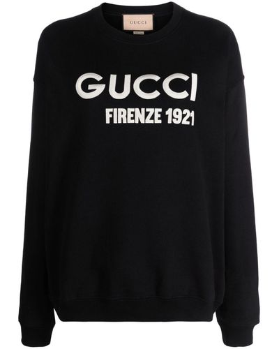 Gucci Sweater Met Geborduurd Logo - Zwart