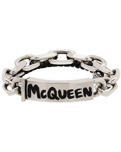 Alexander McQueen Graffiti Chain Bracelet - Metallic