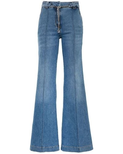 Liu Jo Chain-belt Flared Jeans - Blue