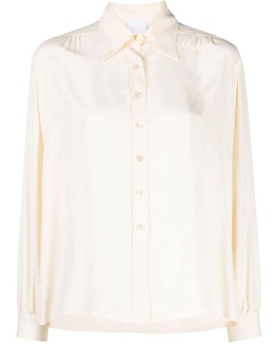 ..,merci Button-up Long-sleeve Shirt - White