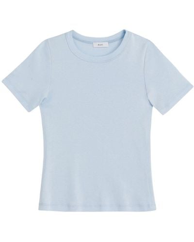 A.L.C. T-shirt en coton à design nervuré - Bleu