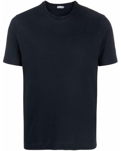 Zanone T-Shirt mit Rundhalsausschnitt - Blau