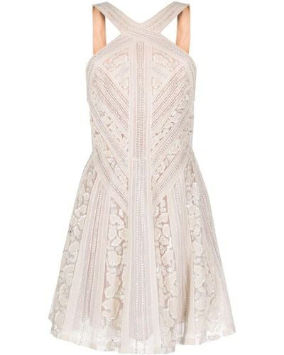 Elie Saab Bead-embellished Silk Dress - White