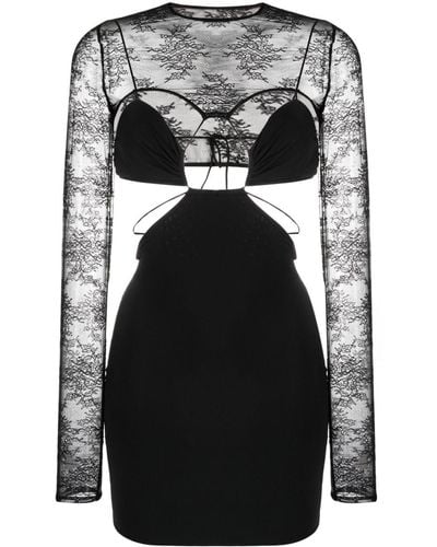 Amazuìn Onyle Cut-out Lace Minidress - Black