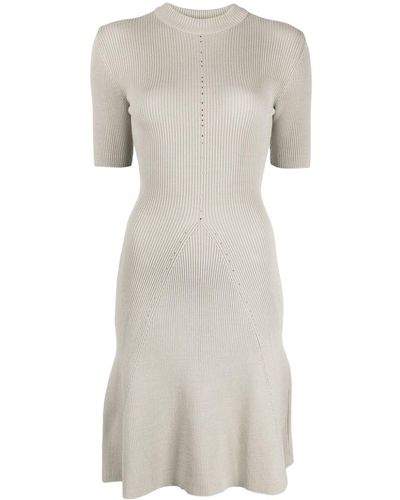 Hyein Seo Ribbed-knit flared dress - Grau