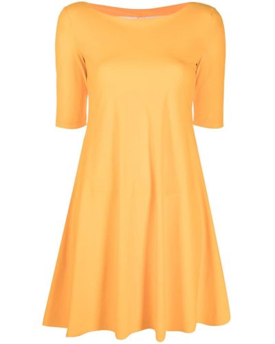 Patrizia Pepe Boat-neck A-line Mini Dress - Yellow