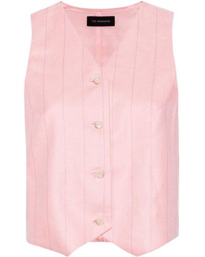 ANDAMANE Pauline Pinstripe Vest - Pink