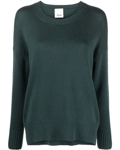 Allude Fine-knit Cashmere Sweatshirt - Green