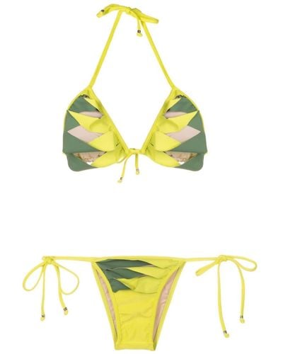 Amir Slama Cut-out Triangle Bikini - Yellow