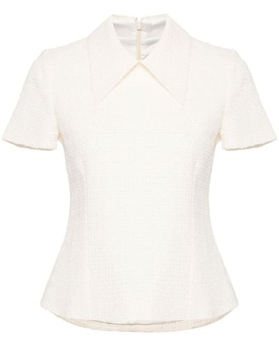 Jane Stella Tweed Top - White