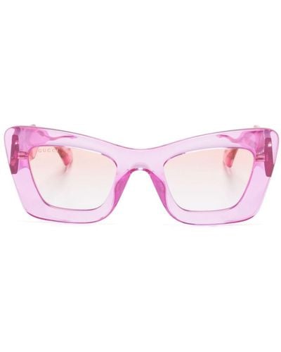 Gucci Sonnenbrille mit Cat-Eye-Gestell - Pink