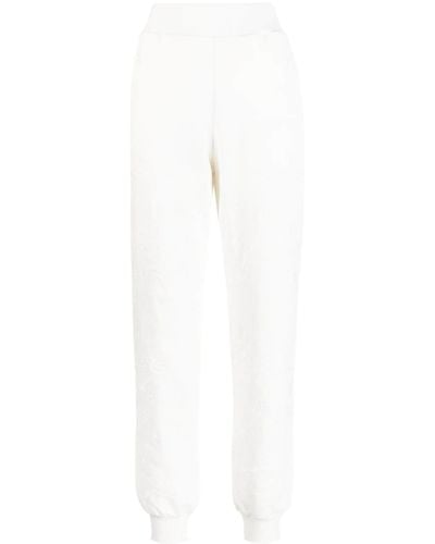 Elie Saab Embroidered-design Cotton Blend Track Trousers - White