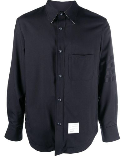 Thom Browne Overhemd Met Studs - Blauw