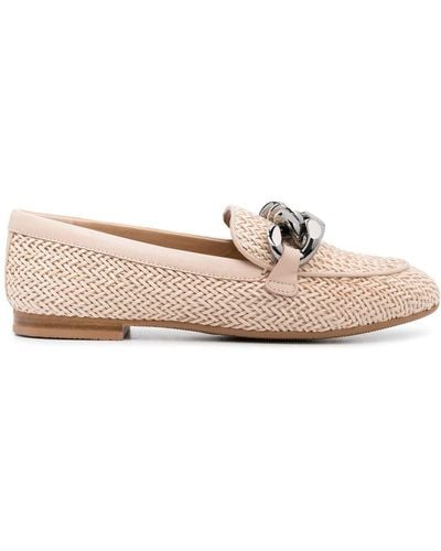 Casadei Chain-detail Leather Loafers - Pink