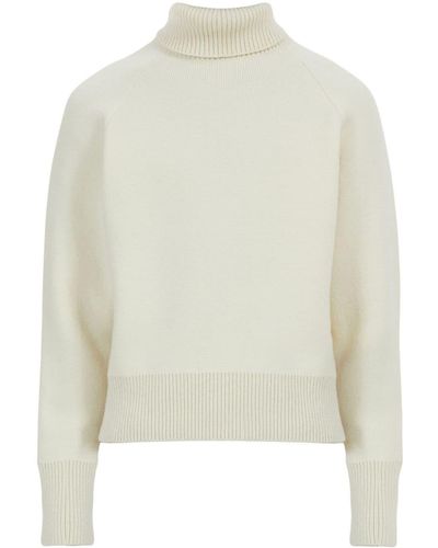 Ferragamo Roll-neck Virgin Wool Sweater - White