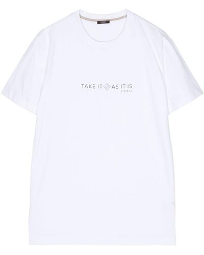 Peserico Slogan-print Cotton T-shirt - White