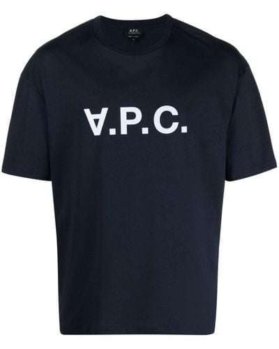 A.P.C. T-shirt River à logo floqué - Bleu