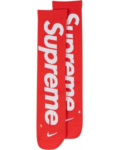 Supreme X Nike chaussettes à logo - Rouge