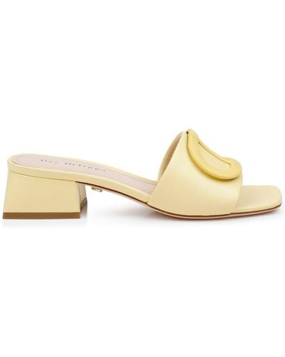 Dee Ocleppo Dizzy 35mm Leather Mules - Natural