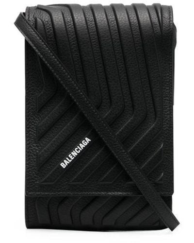 Balenciaga Logo-print Phone-holder Bag - Black