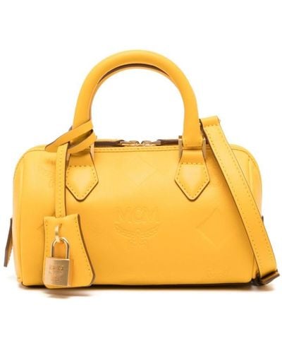 MCM Mini Ella Leather Tote Bag - Yellow