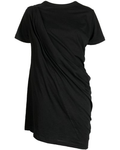 Rick Owens Draped T-shirt Dress - Black
