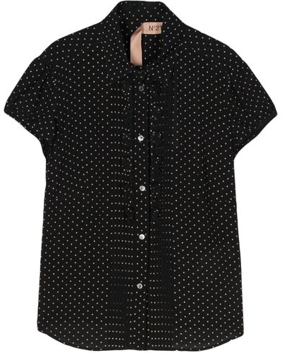 N°21 Chemise à pois imprimés - Noir