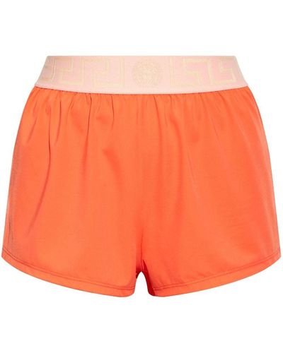 Versace Medusa-waistband Swim Shorts - Orange