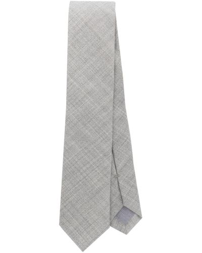 Eleventy Slub-texture Twill Tie - Grey
