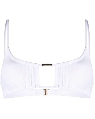 Melissa Odabash France Cut-out Ruched Bikini Top - White