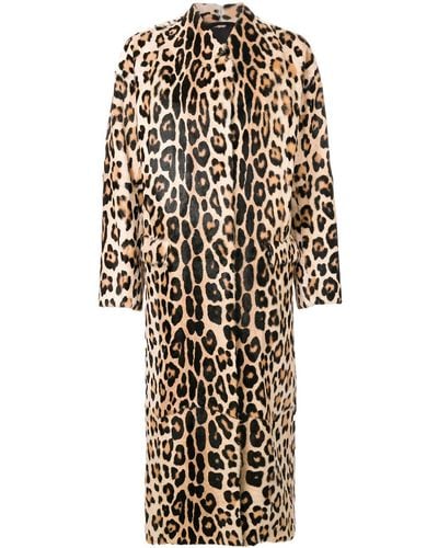 Liska Leopard Print Coat - Brown