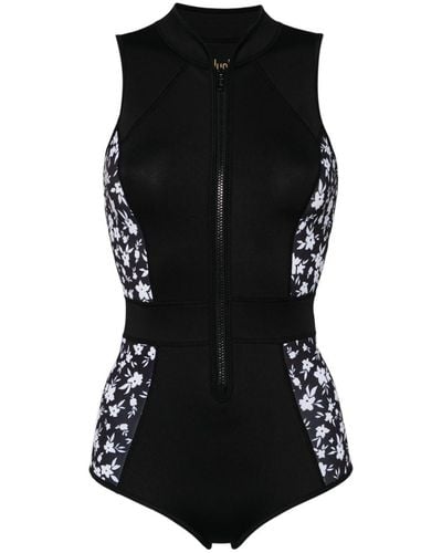Duskii Tank Spring Floral-print Swimsuit - Black