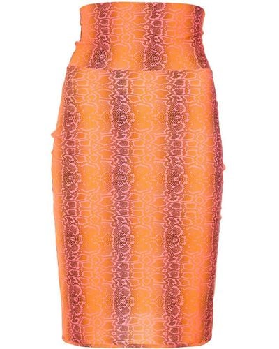 Amir Slama Python print skirt - Arancione