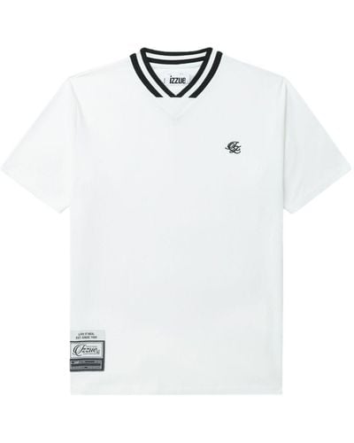 Izzue T-Shirt mit Logo-Stickerei - Weiß