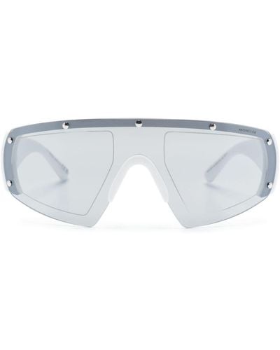 Moncler Cycliste Sonnenbrille im Oversized-Look - Weiß