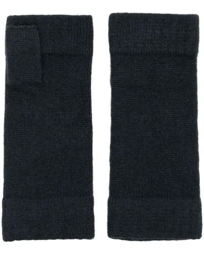 N.Peal Cashmere Ribbed-trim Cashmere Gloves - Black
