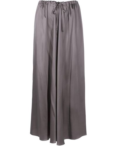 UMA | Raquel Davidowicz Drawstring-waist Silk Midi Skirt - Gray