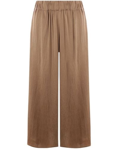 Dusan High-waisted Wide-leg Silk Trousers - Brown