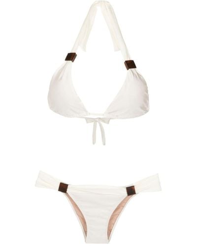 Adriana Degreas Triangle-shape Halterneck Bikini - White