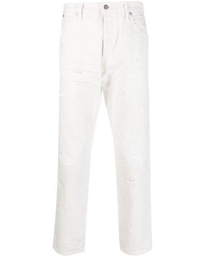 Tom Ford Ripped-detail Straight-leg Jeans - White