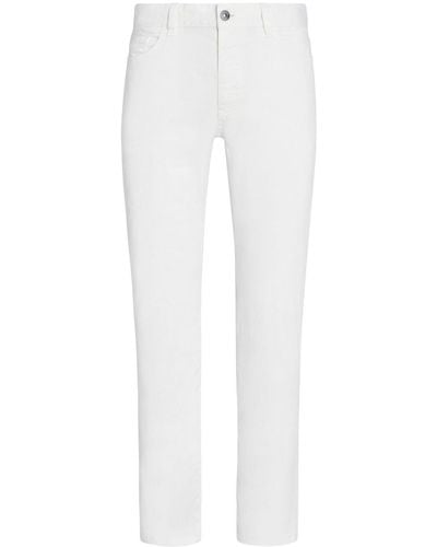 Zegna Halbhohe Roccia Skinny-Jeans - Weiß