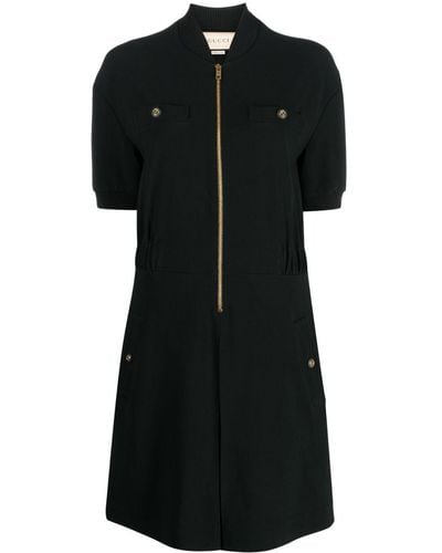 Gucci Short-sleeve Jersey Minidress - Black