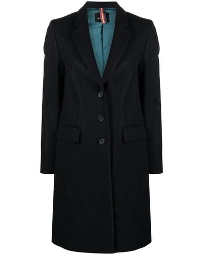 PS by Paul Smith Cappotto Monopetto In Misto Lana - Nero