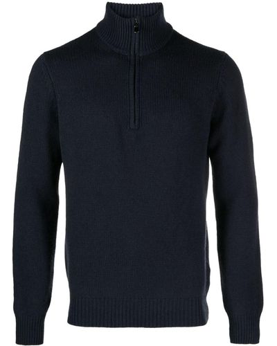 Dell'Oglio Ribbed-edge High-neck Sweater - Blue
