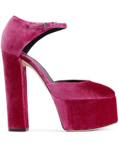 Giuseppe Zanotti Bebe Velvet 150mm Court Shoes - Pink